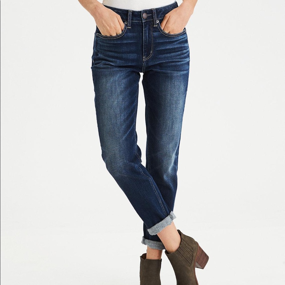 American Eagle High Rise Tomgirl Jeans / Dark Wash